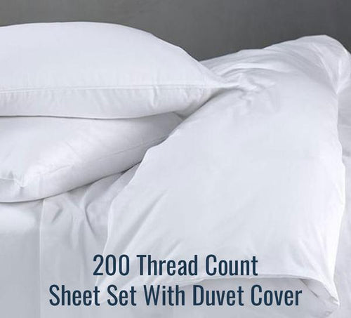 200TC Percale Sheet Set & Duvet Cover: Family<sup>®</sup> Size