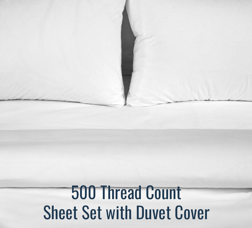 500TC Sateen Sheet Set & Duvet Cover: Family<sup>®</sup> Size